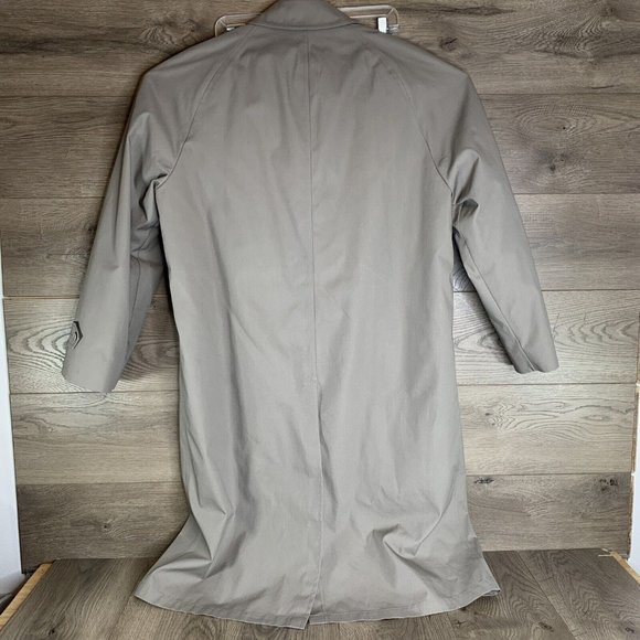 London Fog Trench Coat Men's Size 40 Reg. Tan Hidden Buttons Removable Liner - Picture 7 of 13